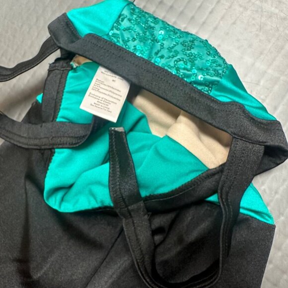 WEISSMAN SMALL CHILD GREEN AND BLACK DANCE COSTUME - Picture 4 of 5